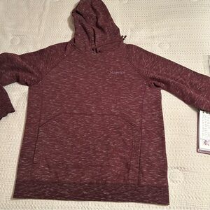 Marmot Red Sweatshirt with Mock Neck and Textured‎ Fabric